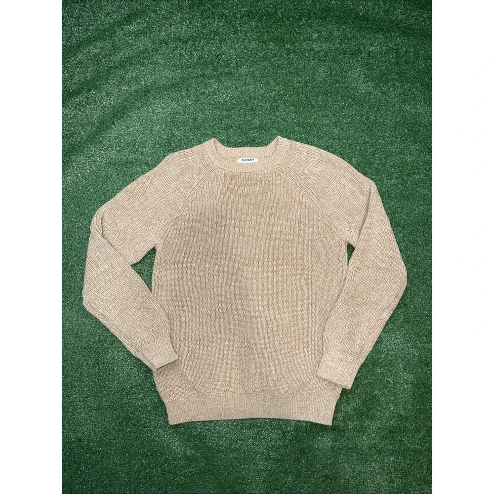 Old Navy Men's Beige Crewneck Knit Sweater Size Small‎ Oatmeal